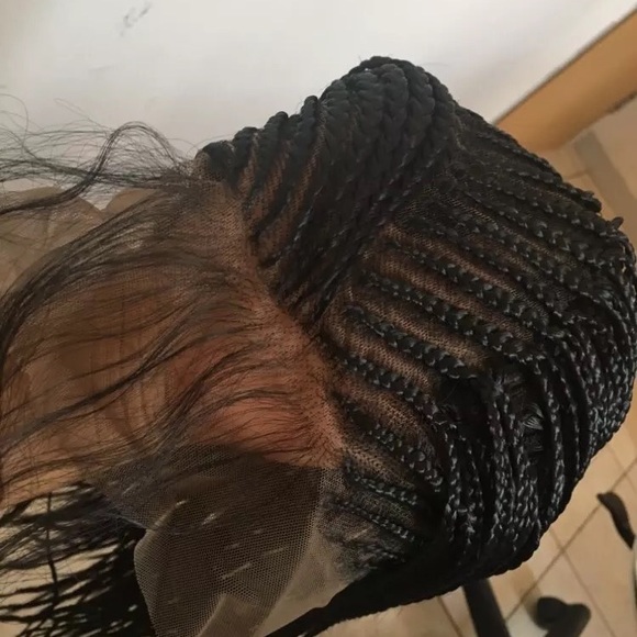 BLACK BRAIDED 13x6 FRONT PART SPACE Lace Wigs main image 8